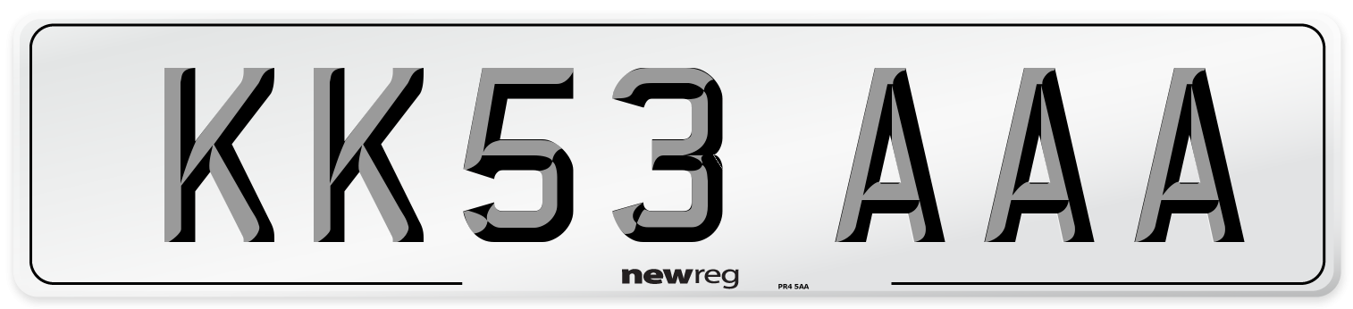 KK53 AAA Number Plate from New Reg